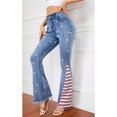 thumbnail image 2 of Feinuhan Jeans à Taille Haute à Pattes d'Éléphant pour Femmes, Drapeau des É.-U.,, 2 of 5