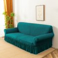 thumbnail image 3 of 2024 1 Piece Sofa Slipcover with Pleated Ruffled Skirt Washable High Stretch Durable Furniture Protector 3 Seater Pine Green, 3 of 11