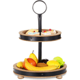 thumbnail image 1 of Urban Deco Modern Wooden Decorative Three Tiered Round Trays  with Metal Handle （ Fire）, 1 of 7