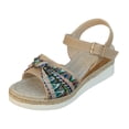 thumbnail image 1 of IUJSOY Womens Platform Wedge Sandals Open Toe Bowknot Espadrilles Buckle Ankle Strap Summer Shoes, 1 of 8