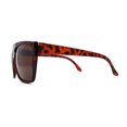 thumbnail image 4 of Mens Classic Flat Top Oversize Gangster Rectangle Plastic Sunglasses Red Tortoise Brown, 4 of 4