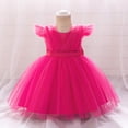 thumbnail image 2 of Toddler Mesh Tutu Dresses Ruffle Sleeve Multi-layer Tulle Flower Wedding Birthday Summer Baby Girls Dress 6M-3Y, 2 of 9