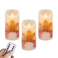 thumbnail image 2 of 3pcs Led Candle Night Light Maple Leaf Candle Light Battery Powered Flickering Candle Lamp With Remote Control For Party Wedding Decoration, 2 of 7