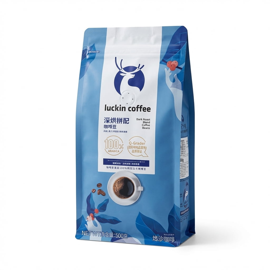 Luckin Coffee Dark Roast Blend Coffee Beans 500g – Premium Arabica Whole Bean Coffee | Bold Aroma & Smooth Finish