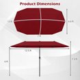 thumbnail image 3 of Gymax Parasol de Patio Double Face de 13 Pi, Grand Parasol d'Extérieur Format Jumeau, Rouge, 3 of 10