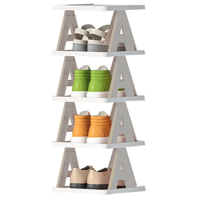 Birdeem Multi-Layer Letter Shoe Rack, Small Shoe Cabinet for Household Doorstep Balcony, and Economical Folding Shoe Rack for Student Dormitories