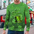 thumbnail image 2 of PMUYBHF Chemise de Fête pour Homme Chandail à Capuchon à Manches Longues à Col Ras du Cou Imprimé Partout Composite pour la Saint-Patrick pour Hommes TTTG, 2 of 6