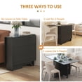thumbnail image 4 of HOMCOM Foldable Dining Table with Storage Shelves, Drop Leaf, Wheels, Black, 4 of 10