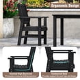thumbnail image 4 of Gymax 6PCS Patio Dining Bench Set Outdoor HDPE Weather Resistant Table & Chairs Set Black, 4 of 9