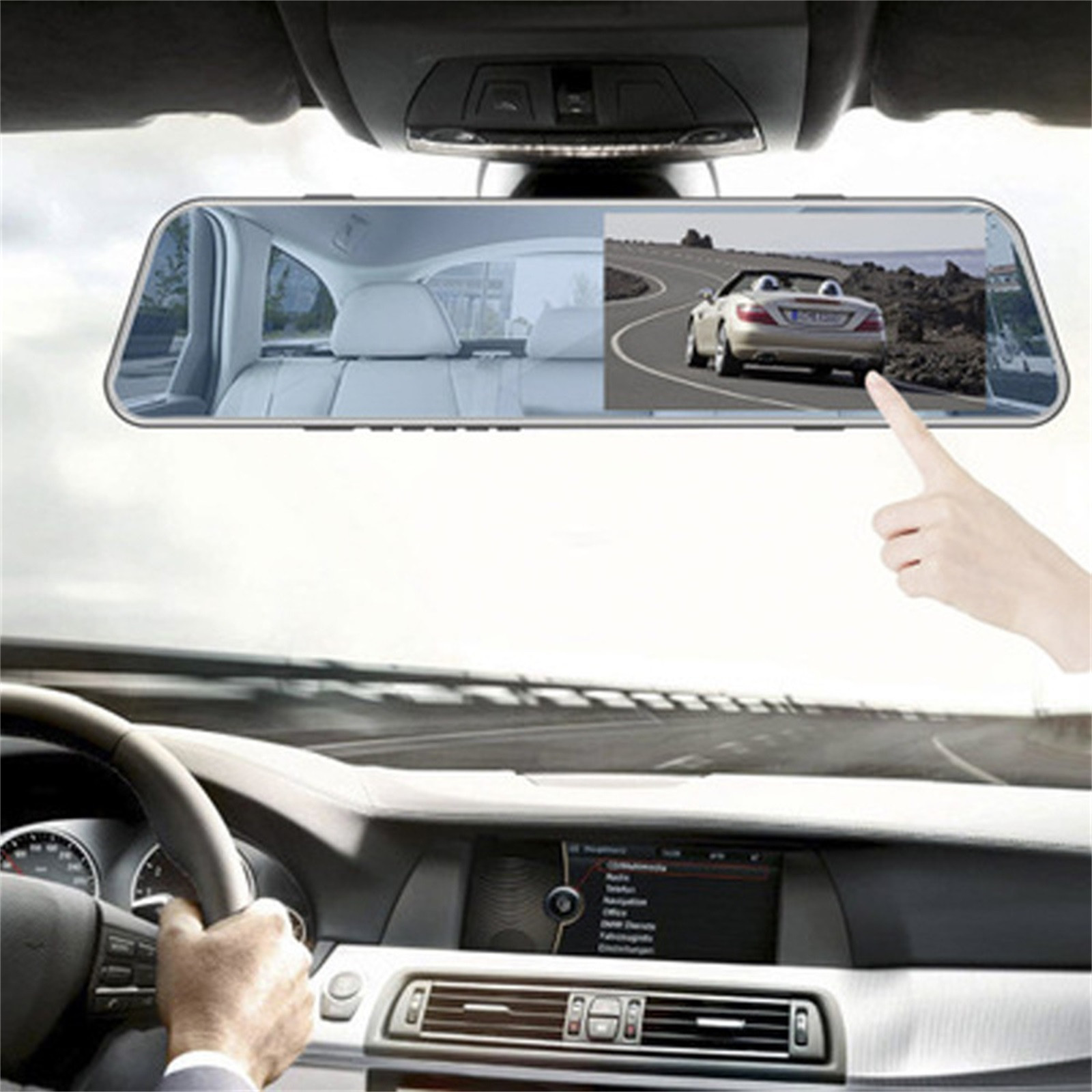 Danhjin the Recorder Car Dvr Mirror Video Recorder 1080P Screen Dashcam Lens Streaming Driving Recorder Rear View Camera Dash Cam Inch