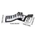 thumbnail image 3 of YIMWNYI Roll Up Piano 49 Keys Portable Soft Keyboard Multi-function Headphone Port Electronic Musical Instrument for Beginners, Travel-Friendly, Educational Toy, Ideal Gift Choice, 3 of 9