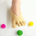 thumbnail image 2 of stanreset Polyester Low-Cut Liners Socks Women Adore Feet Happy All Day Long General Size Toe Socks Skin Color 1Set, 2 of 6