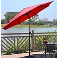 thumbnail image 1 of Parasol de Patio Rond de 9 Pi avec Inclinaison et Manivelle, 8 Nervures Robustes Parasol de Marché Extérieur Centré Abri Solaire Parasol de Table, 1 of 7