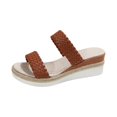thumbnail image 4 of Dakaela Womens Wedge Slide Sandals Braided Platform Espadrilles Open Toe Summer Beach Walking Shoes, 4 of 5