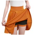 thumbnail image 1 of LNGOOR Jupe Patineuse Mini Plissée Extensible Décontractée pour Femmes avec Shorts Basique Polyvalente Taille Haute, 1 of 5