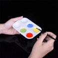 thumbnail image 3 of 48 Pieces Plastic Paint Palettes 6 Well Rectangular Watercolor Palette Painting Tray, White, 3 of 5