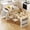 White Oak, variant on 82.7" Kitchen Island with Extendable Dining Table for 4-6, Rolling Mobile Center Islands with Storage, Charging Station, 2 Drawers 2 Side Open Shelves, Black