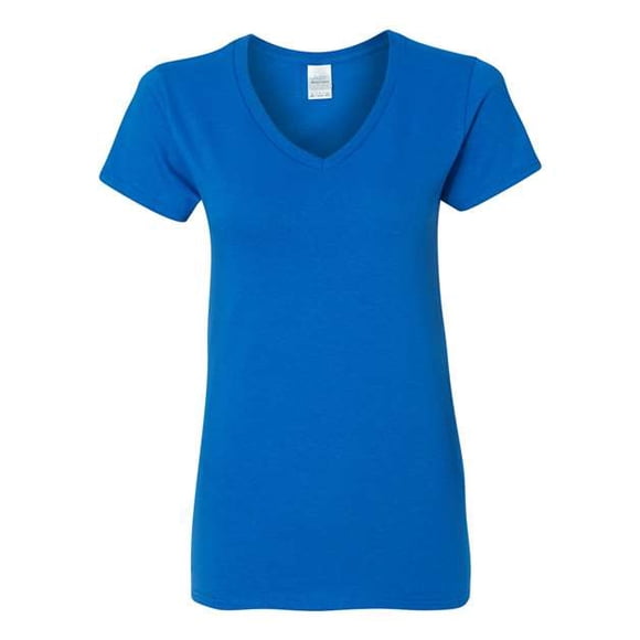 Gildan Ladies Heavy Cotton V-Neck T-Shirt, L, Royal