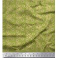 thumbnail image 1 of Soimoi Green Poly Georgette Fabric Artistic Floral Fabric Prints By Yard 52 Inch Wide, 1 of 5