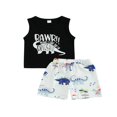 thumbnail image 1 of Boys Sets Letter Crew Neck Sleeveless Vest Tree Shorts, 1 of 6