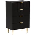 thumbnail image 1 of HOMCOM Commode à 4 Tiroirs pour Chambre Commode Poignées et Pieds Dorés, 1 of 10