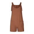 thumbnail image 4 of LYHaoo Girls Graphic Romper Summer Solid Color Short Jumpsuit For Girls,Sizes 11-12 Years(Brown), 4 of 4