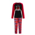 thumbnail image 2 of Pyjamas Tenue Parent-Enfant Costumes de Noël Patchwork à Carreaux Imprimés Vêtements de Maison Col Rond Manches Longues Pyjamas Ensemble Deux Pièces Maman Ensembles de Noël Pyjamas Famille en Liquidation, 2 of 6