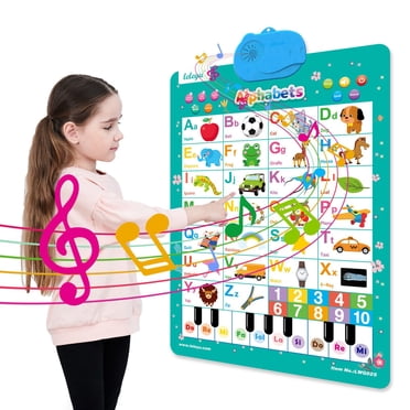 Fridja Electronic Alphabet Wall Chart, Talking ABC, 123, Music Poster, Kids Learning Toys, Interactive Educational Toddler Toy, Birthday Gifts for Age 1 2 3 4 5 Year Old Boys Girls, Green