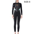 thumbnail image 3 of Maillot de Bain 3 mm Multicolore à Col Rond une-Pièce à Manches Longues Ensemble Combinaison de Plongée Ensemble de Plongée en Apnée Maillot de Bain à Élastique Ajustable Vêtements de Bain Noir P, 3 of 7