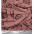 thumbnail image 1 of Soimoi Cotton Duck Fabric Rolling Pin,Wheat & Sandwich Bread Food Print Fabric by the Yard 42 Inch Wide, 1 of 3