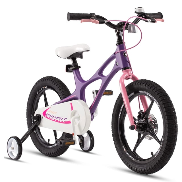 RoyalBaby Vélo pour Enfants Space Shuttle 14 Pouces en Alliage Mg avec Roues Stabilisatrices, Violet