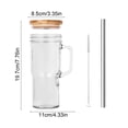 thumbnail image 3 of VVQ Glass Water Cup 24oz with Lid and Straw, 700ml Insulated Beverage Cup with Handle, Clear Glass Coffee Cups for Home Office, Borosilicate Glass Cold Drink Cups with Straw Brush for Women Men, 3 of 7