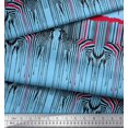 thumbnail image 2 of Soimoi Blue polyester Crepe Fabric Umbrella & Wild Animal Skin Decor Fabric Printed BTY 42 Inch Wide, 2 of 3