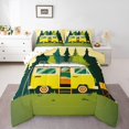 thumbnail image 2 of Erosebridal Lodge Cabin Comforter Sets King Size, Yellow RV Car Comforters & Duvets, Happy Camping Decor, Reversible, 2 of 8
