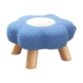 thumbnail image 2 of Foot Stool Boho Flower Ottoman, 10 Inch Round Wood Stool Flower Edge Design Lightweight Easy Carry, 2 of 6