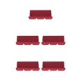 thumbnail image 1 of kurtrusly Coussin de Balançoire Extérieur en Polyester Multifonctionnel, Respirant et Confortable, Rouge Vin, 5 Pcs, 1 of 6