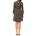 thumbnail image 3 of INSPIRE CHIC Robe à Manches Longues pour Femme, Florale, Évasée, à Nouer à la Taille, Col Smock, 3 of 6