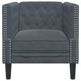 thumbnail image 2 of vidaXL Chesterfield Sofa Chair Dark Grey Velvet, 2 of 5