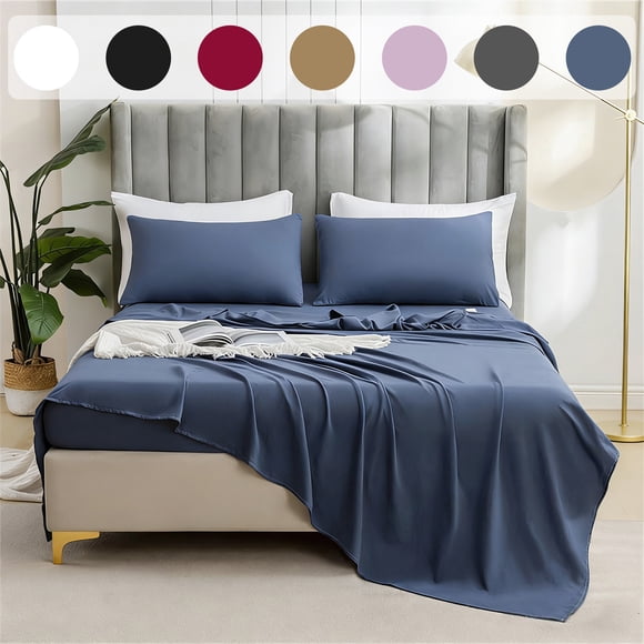 Fiber Sheets and Pillowcases 1 Piece Pink Brushed Polyester Bed Sheet Set 206x244cm Flat Sheet with 2 Pillowcases Solid Color Bedding for Queen Size Bed by JASKFLY