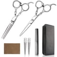 thumbnail image 1 of Pinkiou Hair Cutting Scissors,Stainless Steel Hair Scissors Professional,4PCS Haircut Scissors Hair Thinning Scissors Kit Barber Scissors Set for Hairdressing,Salon or Home Use, 1 of 7