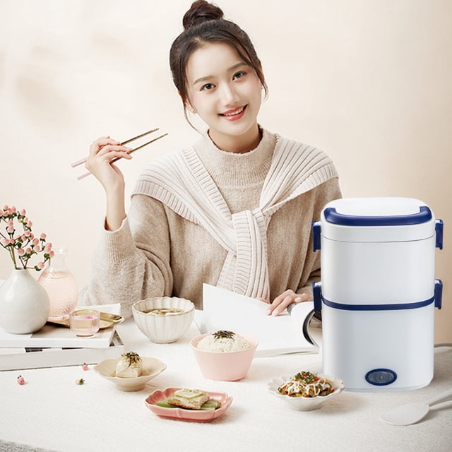 Danhjin Electric Lunch Boxes Hot Household Stainless Steel Lunch Box 1.8L Display Function Car Insulation Plug In Lunch Box Kitchen Appliances