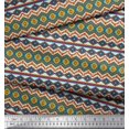 thumbnail image 2 of Soimoi Green Heavy Canvas Fabric Mandala & Paisley Printed Fabric 1 Yard 58 Inch Wide, 2 of 4