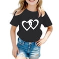 thumbnail image 1 of HNMKIU Trendy Girls T-Shirt Graphique Col Rond Manches Courtes Haut d'Été Décontracté pour Enfants, 1 of 5