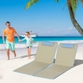 thumbnail image 2 of Ensemble de 2 Chaises Longues de Plage, Bain de Soleil, Tapis de Plage au Sol Pliant, Beige, 2 of 9