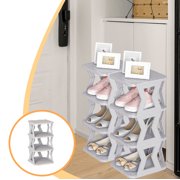 EGNMCR Shoe Rack 4 Tier Household Doorway Sturdy Narrow Small Crevice Entry Shoe Cabinet Multifunctional Shoe Storage Shelves For Bedroom Closet Entrance Hall Bedroom Shoe Rack