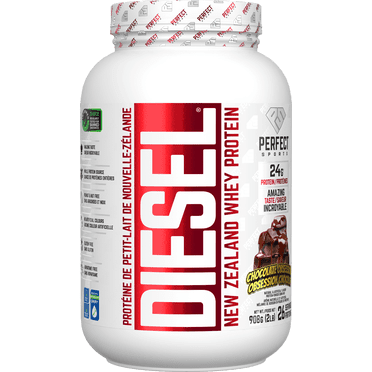 PERFECT Sports - DIESEL New Zealand Whey Protein, Grass-Fed + Pasture-Raised Whey Protein Powder, Gluten-Free, Chocolate Obsession, 2 lbs
