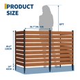 thumbnail image 2 of Outdoor Privacy Screen 2-Panel - Weatherproof Decorative Enclosure Screen - Protects Trash Cans, AC Units, Pool Equipment - No-Dig Metal & Wood Design for Garden, Yard, Patio - 2PCS
﻿, 2 of 7