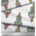 thumbnail image 2 of Soimoi Poly Georgette Fabric Leaves & Floral Block Printed Craft Fabric by The Yard 52 Inch Wide, 2 of 3