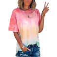 thumbnail image 2 of Pisexur T-Shirts pour Femmes Grande Taille Été Manches Courtes Col Rond Ample Décontracté Tee T-Shirt (P-5TG), 2 of 4