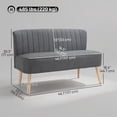 thumbnail image 3 of HOMCOM Causeuse 46 Pouces, Canapé 2 Places avec Pattes en Bois, Gris, 3 of 10